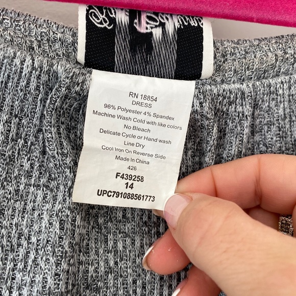 NWT Girls Teen Rare Editions sz 14 cold shoulder Long Sleeve Stretch Gray - Picture 4 of 10